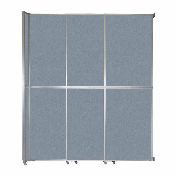Operable Wall Sliding Room Divider 9'9" x 12'3" Powder Blue Fabric